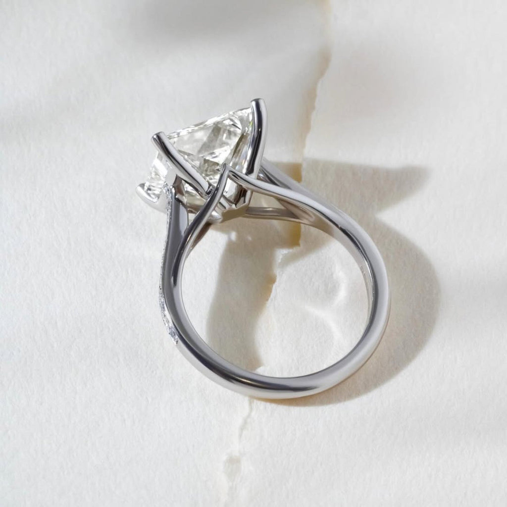Cathedral Set  Princess Cut Lab grown Engagement Ring White Gold Wedding Ring Anniversary Rings For Women Handmade Promise Ring