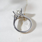 Cathedral Set  Princess Cut Lab grown Engagement Ring White Gold Wedding Ring Anniversary Rings For Women Handmade Promise Ring