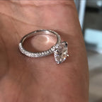 Oval Lab Grown Diamond Ring Hidden Halo Oval Engagement Ring  Wedding Rings For Women Anniversary Ring Handmade Ring