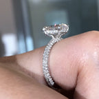Oval Lab Grown Diamond Ring Hidden Halo Oval Engagement Ring  Wedding Rings For Women Anniversary Ring Handmade Ring
