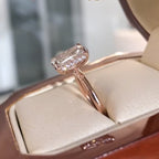 Radiant Cut Lab Grown Diamond Solitaire Engagement Ring in Rose Gold