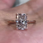 Radiant Cut Lab Grown Diamond Solitaire Engagement Ring in Rose Gold