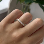 0.90 TCW Marquise And Round Cut Lab Grown Band Minimalist Wedding Band Gold Matching Band Stackable Band Anniversary Band For Her Promise Band