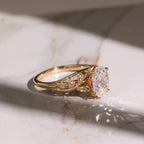 Vintage Oval Engagement Ring Oval Art Deco Moissanite Ring Solid Gold Nature Inspired Ring Wedding Rings For Women Anniversary Ring