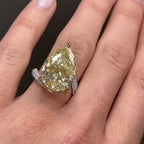 Champagne Yellow Pear Cut Lab Grown Engagement Ring  Wedding Ring Color Stone Ring Anniversary Rings For Women Teardrop Ring