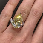 Champagne Yellow Pear Cut Moissanite Engagement Ring  Wedding Ring Color Stone Ring Anniversary Rings For Women Teardrop Ring