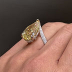 Champagne Yellow Pear Cut Moissanite Engagement Ring  Wedding Ring Color Stone Ring Anniversary Rings For Women Teardrop Ring