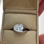 Half Bezel Set  Oval Cut Engagement Ring Oval East West Lab Grown Ring  Wedding Rings For Women Anniversary Gift For Her