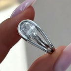 Half Bezel Set  Oval Cut Engagement Ring Oval East West Moissanite Ring  Wedding Rings For Women Anniversary Gift For Her