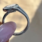 Half Bezel Set  Oval Cut Engagement Ring Oval East West Moissanite Ring  Wedding Rings For Women Anniversary Gift For Her