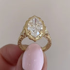 Bezel Set  Marquise Cut Lab Grown Engagement Art Deco  Vintage Wedding Ring Nature Inspired Ring Anniversary Rings For Women