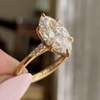 Marquise Cut Lab Grown Engagement Ring Tulip Set Ring  Wedding Rings For Women Promise Ring Anniversary Gift For Her