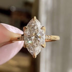 Marquise Cut Moissanite Engagement Ring Tulip Set Ring  Wedding Rings For Women Promise Ring Anniversary Gift For Her