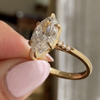 Marquise Cut Moissanite Engagement Ring Tulip Set Ring  Wedding Rings For Women Promise Ring Anniversary Gift For Her