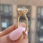 Marquise Cut Moissanite Art Deco Engagement Ring Hidden Halo Gold Wedding Ring Anniversary Rings For Women Nature Inspired Ring