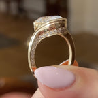 Oval Cut Bypass Engagement Ring Oval Half Bezel Set Moissanite Ring Solid Gold Wedding Ring For Women Anniversary Ring Promise Ring