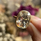 Old Mine Brown Elongated Cushion Engagement Ring Bezel Set Lab Grown Vintage Ring Wedding Ring Anniversary Ring