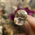 Old Mine Brown Elongated Cushion Engagement Ring Bezel Set Lab Grown Vintage Ring Wedding Ring Anniversary Ring