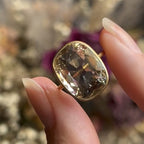 Old Mine Brown Elongated Cushion Engagement Ring Bezel Set Lab Grown Vintage Ring Wedding Ring Anniversary Ring