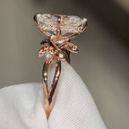 Art Deco Radiant Moissanite Engagement Ring Vintage Gold Wedding Ring Floral Set Anniversary Rings For Women Nature Inspired Ring