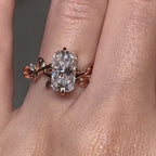 Art Deco Radiant Moissanite Engagement Ring Vintage Gold Wedding Ring Floral Set Anniversary Rings For Women Nature Inspired Ring
