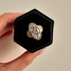Bezel Set Elongated Oval Cut Engagement Ring Three Stone  Oval Moissanite Ring  Past Present Future Ring Wedding Rings For Her