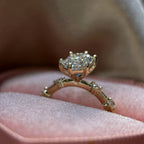 Hexagon Lab Grown Engagement Ring Distance Pave Ring Wedding Ring Anniversary Ring For Women Antique Diamond Ring