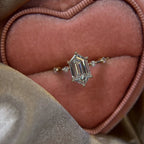 Hexagon Lab Grown Engagement Ring Distance Pave Ring Wedding Ring Anniversary Ring For Women Antique Diamond Ring