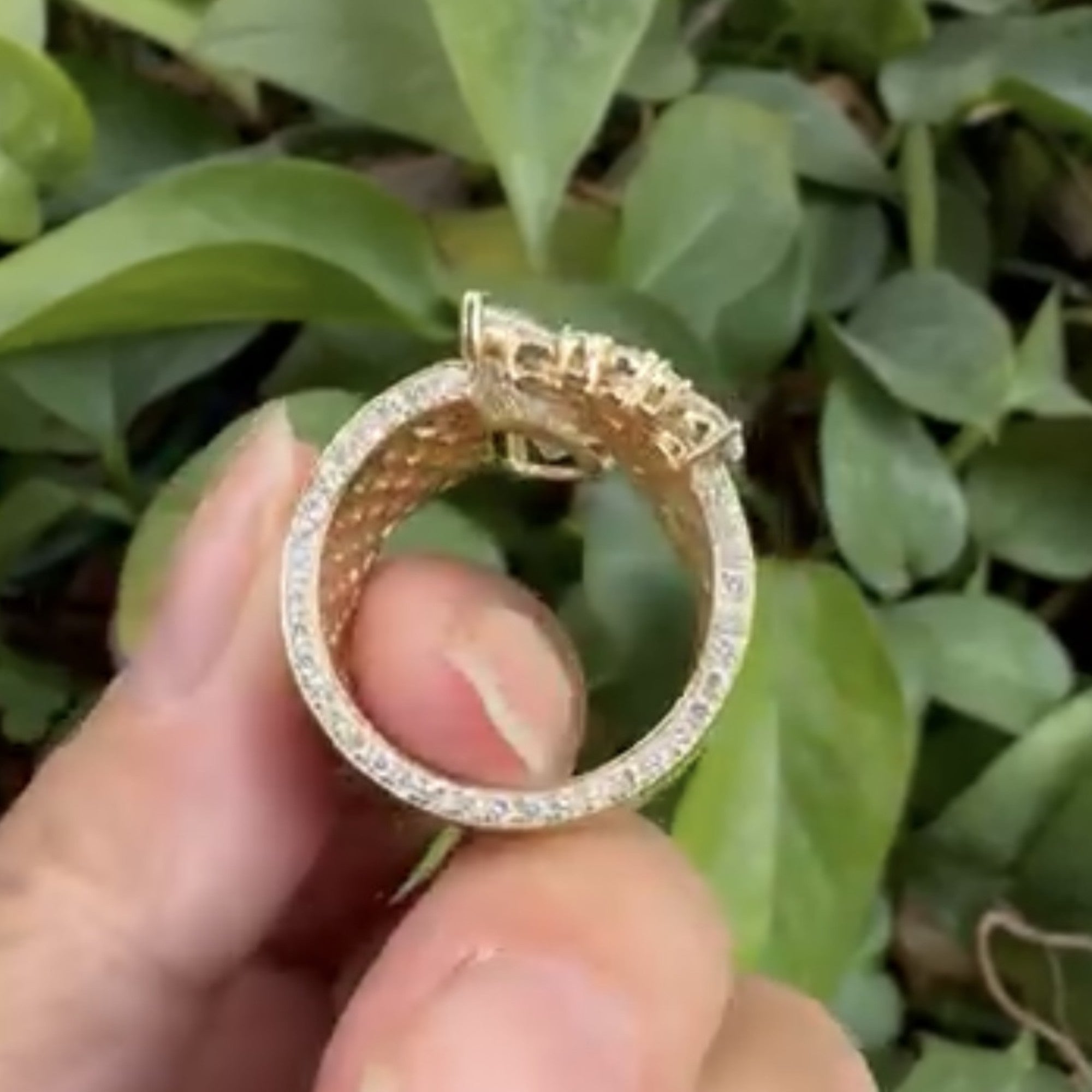 4.00 CT Open Gap Pear Cut Moissanite Engagement Ring Solid Gold Wedding Ring Antique Cocktail Ring Unique Ring Anniversary Rings For Women