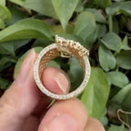 4.00 CT Open Gap Pear Cut Lab Grown Engagement Ring Solid Gold Wedding Ring Antique Cocktail Ring Unique Ring Anniversary Rings For Women