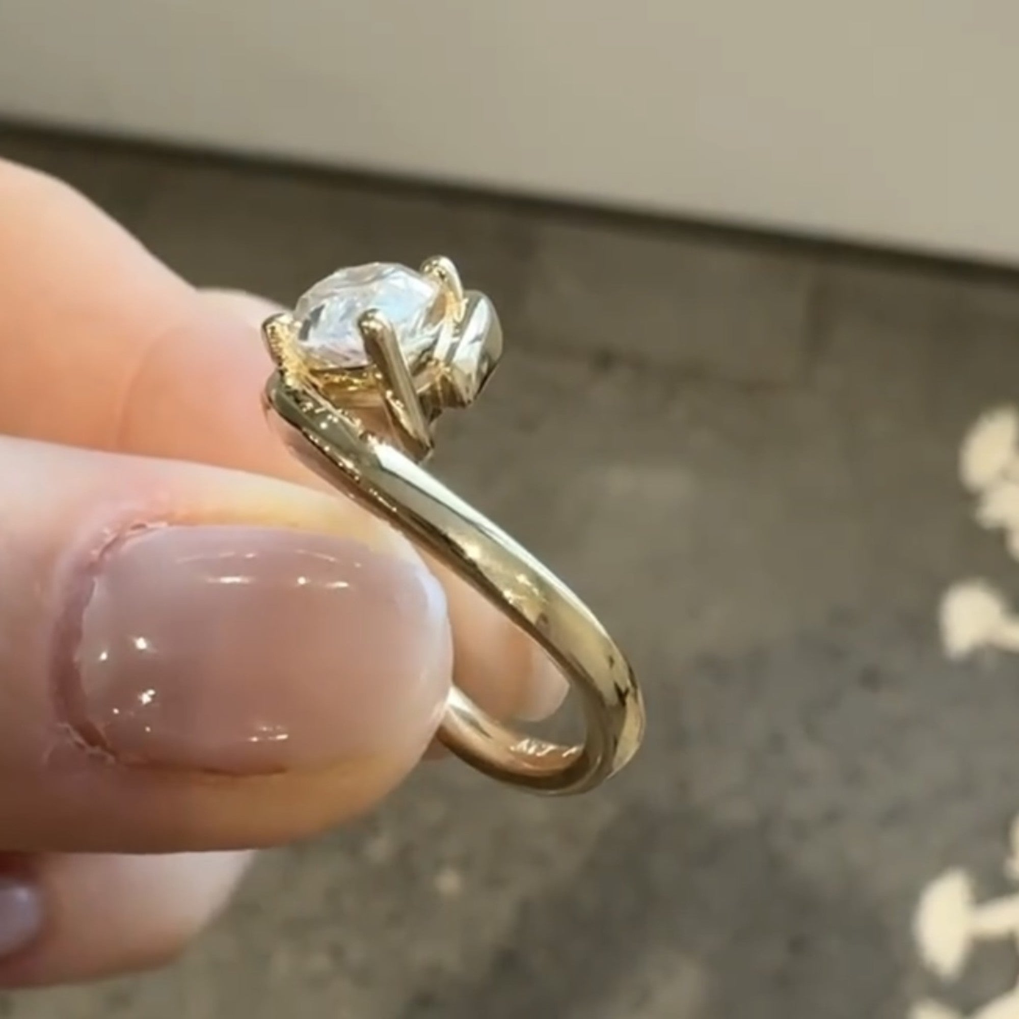 East West Marquise Cut Lab Grown Engagement Ring Solid Gold Solitaire Ring Wedding Ring Anniversary Rings For Women Promise Ring