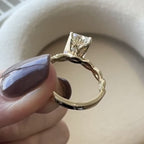Tulip Set Radiant Cut Twisted Band Moissanite Engagement Ring Hidden Halo Solid Gold Wedding Ring Anniversary Rings For Women