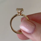 Double Band Marquise Cut Lab Grown Engagement Ring Hidden Halo Solid Gold Wedding Ring Solitaire Ring Anniversary Rings For Women