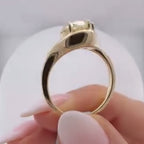 Half Bezel Set  Oval Cut Lab Grown Engagement Ring Curve Band Solitaire Ring Wedding Ring Anniversary Rings For Women