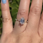 Hexagon Lab Grown Engagement Ring Distance Pave Ring Wedding Ring Anniversary Ring For Women Antique Diamond Ring