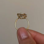 Old Mine Elongated Cushion Lab Grown Diamond Ring Vintage Style Engagement Ring Solid Gold Solitaire Ring