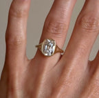 Bezel Set Old Mine Elongated Cushion Moissanite Engagement Rings Wedding Ring Antique Diamond Ring