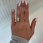 Hidden Halo Marquise Cut Lab Grown Engagement Ring  Wedding Ring Anniversary Rings For Women Promise Ring Gift For Her