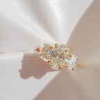 Three Stone Oval Cut Moissanite Engagement Ring Trilogy Diamond Ring Wedding Ring Past Present Future Anniversary Ring