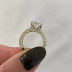 Hidden Halo Elongated Cushion Cut Moissanite Engagement Ring  Wedding Ring Solitaire Rings Anniversary Gift Promise Ring