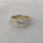 Hidden Halo Elongated Cushion Cut Moissanite Engagement Ring  Wedding Ring Solitaire Rings Anniversary Gift Promise Ring