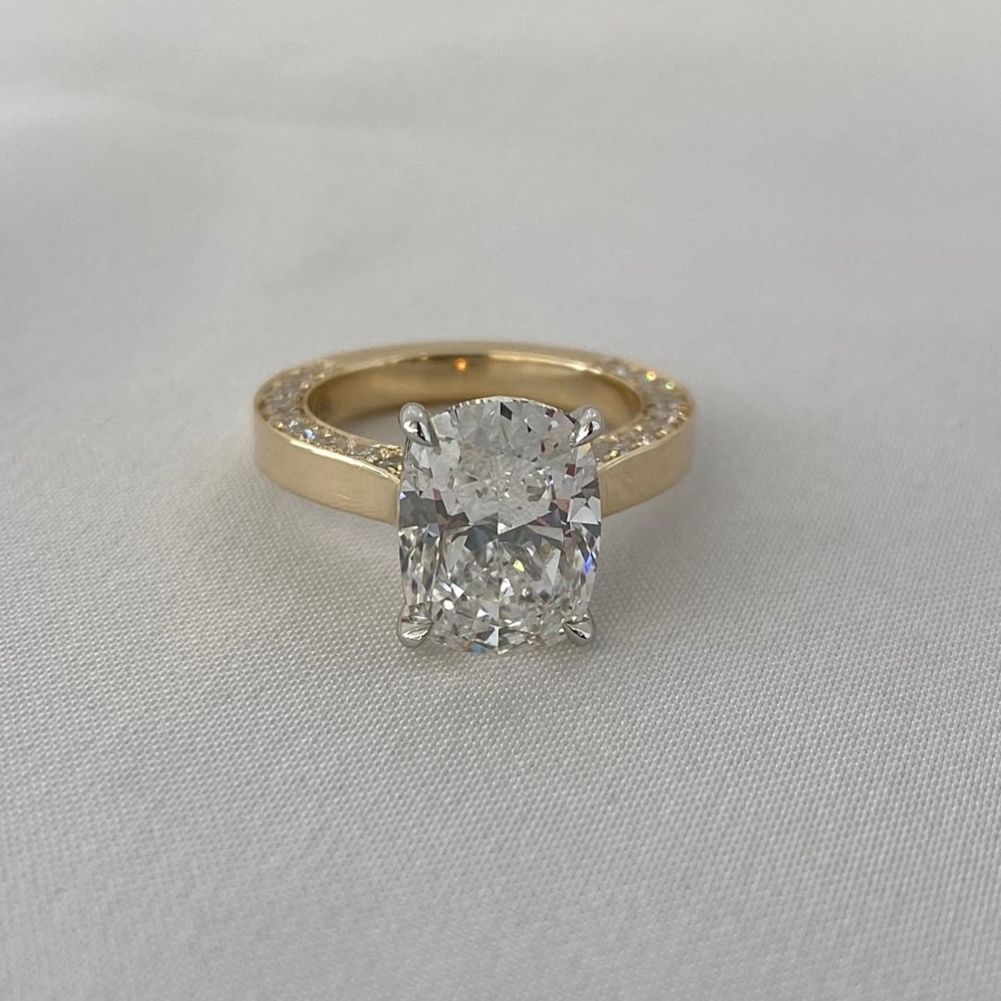 Hidden Halo Elongated Cushion Cut Moissanite Engagement Ring  Wedding Ring Solitaire Rings Anniversary Gift Promise Ring