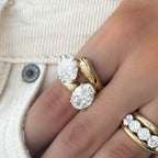 4.00 TCW Toi Et Moi Oval Cut Lab Grown Engagement Ring East West Two Stone Ring  You And Me Ring Wedding Ring Anniversary Ring For Her