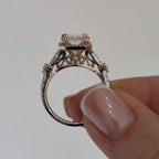 Halo Set Radiant Lab Grown Engagement Ring Double Claw Prong Split Shank Ring Art Deco Wedding Ring Anniversary Ring For Women