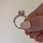 Hidden Halo Marquise Cut Lab Grown Engagement Ring  Wedding Ring Anniversary Rings For Women Promise Ring Gift For Her