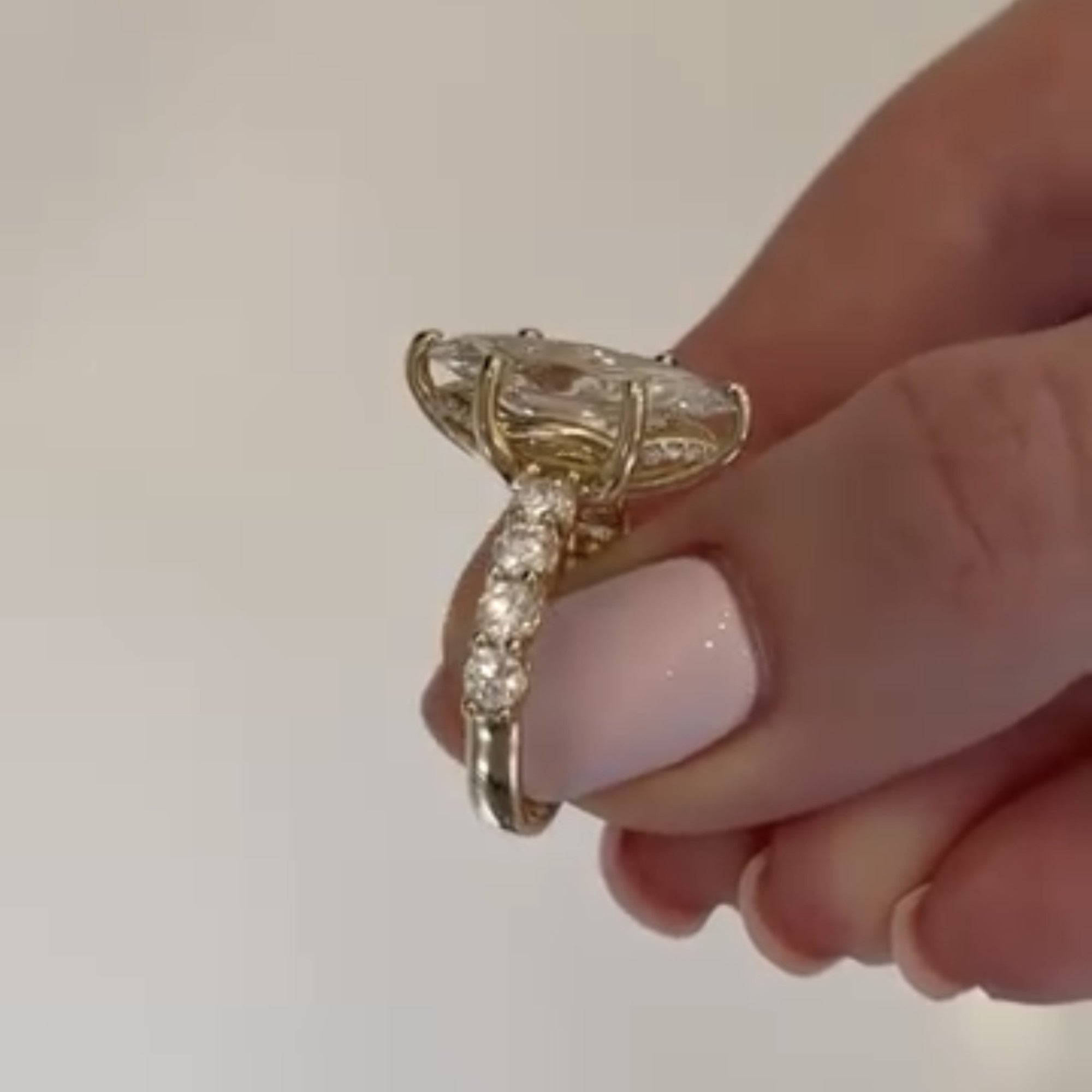 Hidden Halo Marquise Cut Lab Grown Engagement Ring  Wedding Ring Anniversary Rings For Women Promise Ring Gift For Her