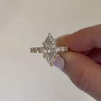 Hidden Halo Marquise Cut Lab Grown Engagement Ring  Wedding Ring Anniversary Rings For Women Promise Ring Gift For Her