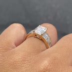 Emerald Cut  Moissanite Engagement Rings Wedding Ring Channel Set Baguette Band Ring Anniversary Ring For Women