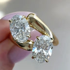 4.00 TCW Toi Et Moi Oval Cut Lab Grown Engagement Ring East West Two Stone Ring  You And Me Ring Wedding Ring Anniversary Ring For Her