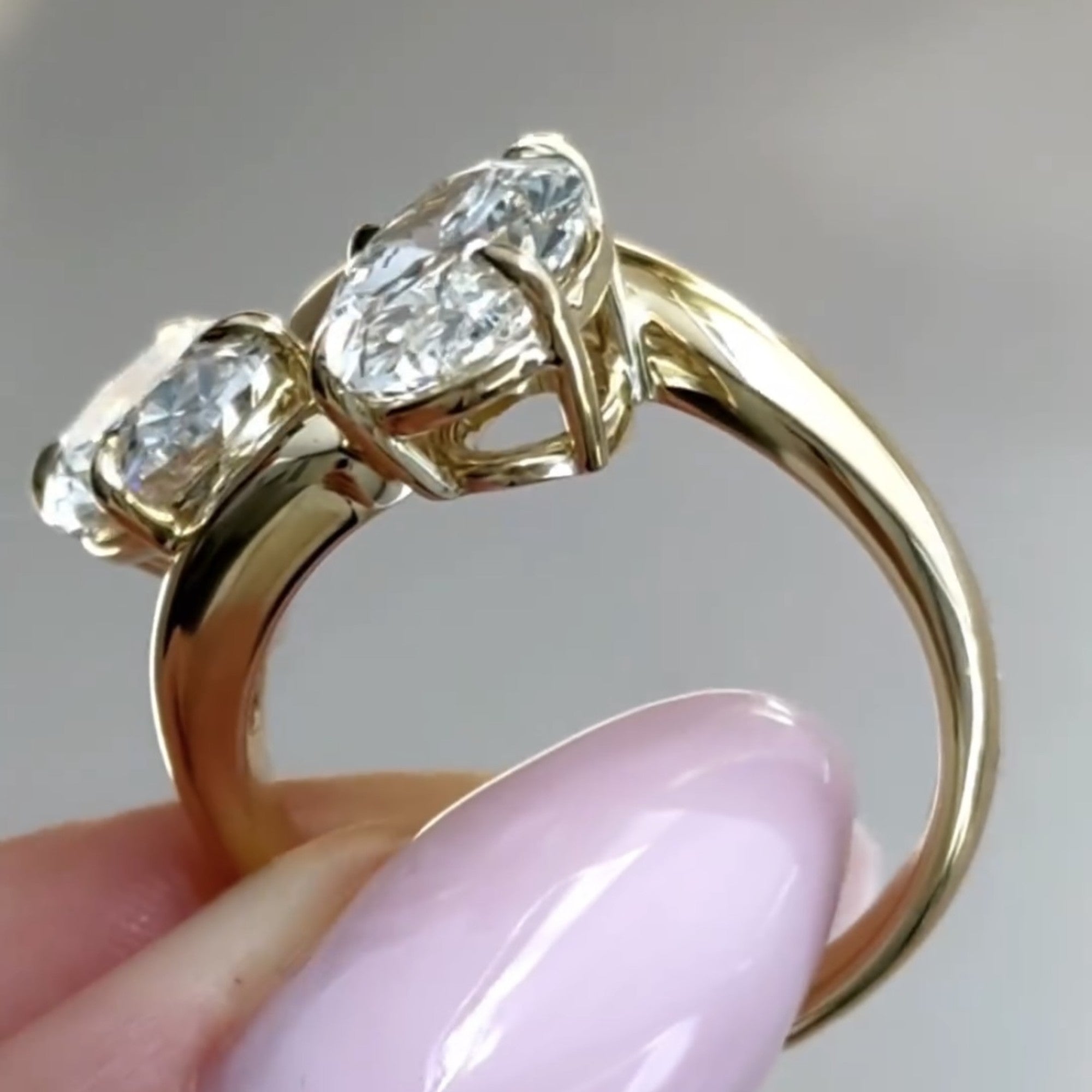 4.00 TCW Toi Et Moi Oval Cut Moissanite Engagement Ring East West Two Stone Ring  You And Me Ring Wedding Ring Anniversary Ring For Her